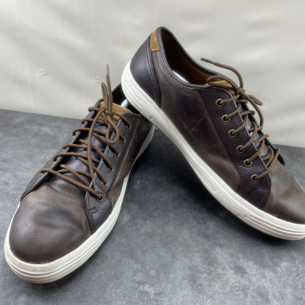 Skechers Men's Shoes Brown 14 M‎ Leather Porter Ressen Memory Foam Air Sneakers